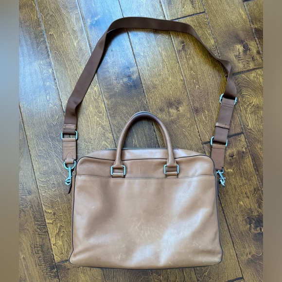 Cole Haan Leather Messenger Bag in British Tan